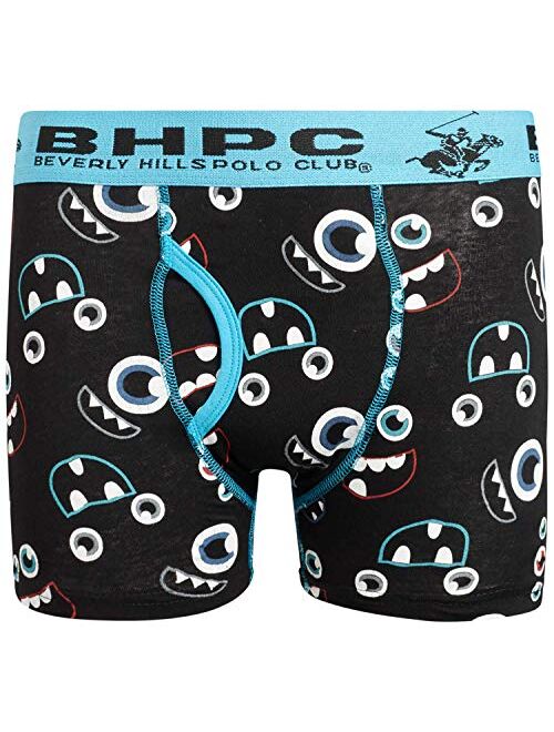 Beverly Hills Polo Club Little Boys' Boxer Briefs Underwear with Fun Prints (10 Pack)