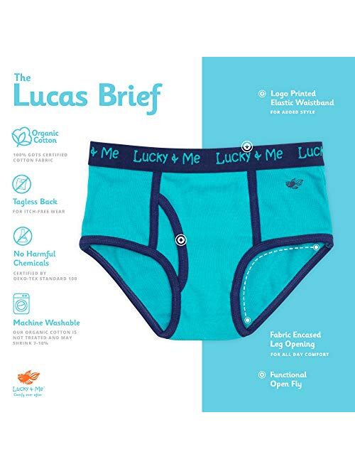 Lucky & Me | Lucas Boys Briefs | Organic Children's Cotton Underwear | Tagless | 3-Pack