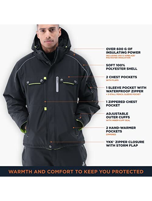 RefrigiWear Extreme Hooded Insulated Jacket, Cold-Weather Jacket, -60F Comfort Rating