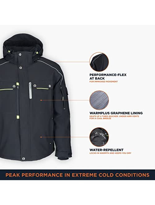 RefrigiWear Extreme Hooded Insulated Jacket, Cold-Weather Jacket, -60F Comfort Rating