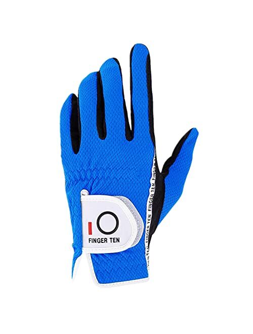 FINGER TEN Mens Golf Glove Left Hand Rain Grip Pack, Durable Fit for Hot Wet All Weather