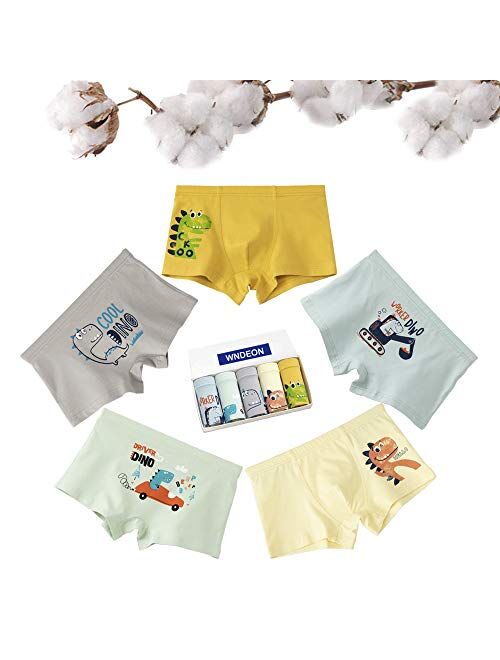 Wndeon (3-10 Year) Boys' Boxer Briefs Kids Cotton Underwear Breathable Panties for Boy