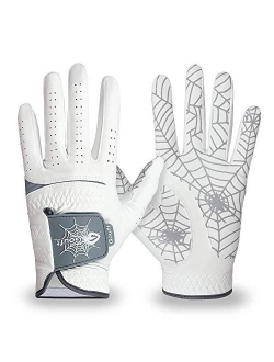 G Gouft Gouft Spiderweb-Design Golf Glove (for Men & Women) - Durable Suede: All Weather Golf Glove, Good Grip, Feel Soft/Comfort, and Long Lasting: Washable Glove