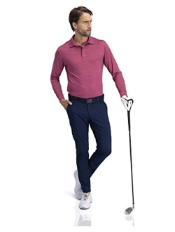 Men's Dry Fit Long Sleeve Golf Shirt - Quick Dry Polo Shirts - UPF 30, Stretch Fabric