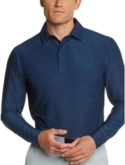 Men's Dry Fit Long Sleeve Golf Shirt - Quick Dry Polo Shirts - UPF 30, Stretch Fabric