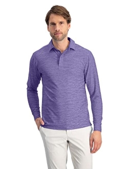 Men's Dry Fit Long Sleeve Golf Shirt - Quick Dry Polo Shirts - UPF 30, Stretch Fabric