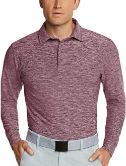 Men's Dry Fit Long Sleeve Golf Shirt - Quick Dry Polo Shirts - UPF 30, Stretch Fabric