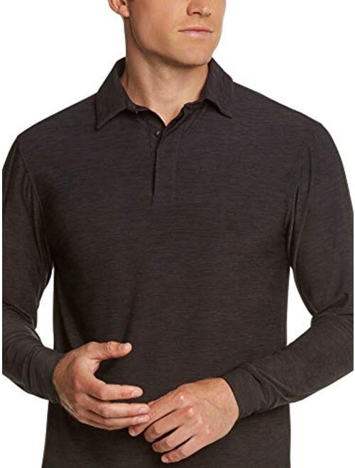 Three Sixty Six Men's Dry Fit Long Sleeve Golf Shirt - Quick Dry Polo Shirts - UPF 30, Stretch Fabric