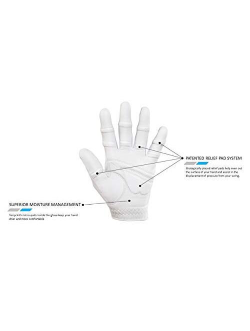 Bionic Glove Ladies Stablegrip with Natural Fit Golf Glove Regular, White