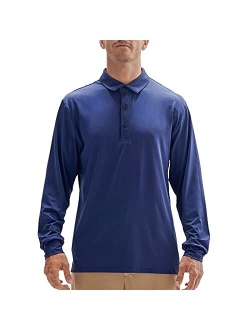 Talanes Men's Long Sleeve Golf Polo Shirts Quick Dry Performance Athletic Collared T-Shirt, UV Sun Protection Tee Shirts