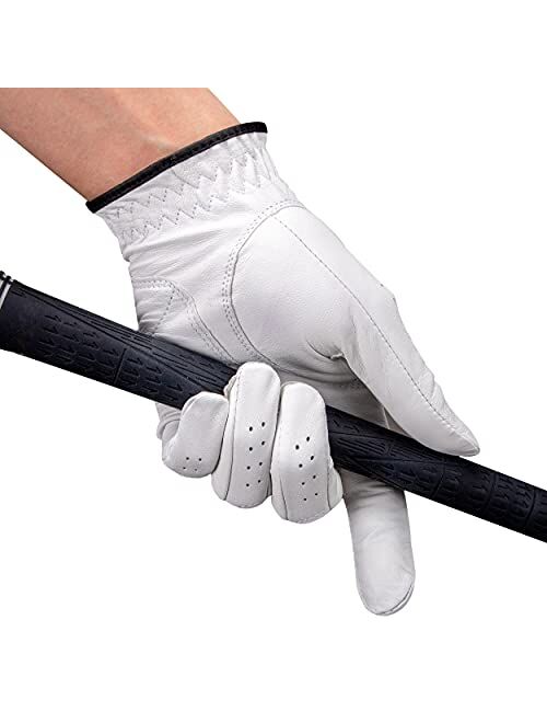 PLAYEAGLE Golf Glove Men Left Hand Stable Grip Golf Gloves Patented Natural Fit Technology Made of Long Lasting Durable Genuine Cabretta Leather