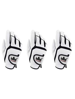 Craftsman Golf 3-Pack White or Gray Golf Gloves for Men Worn on Right Hand