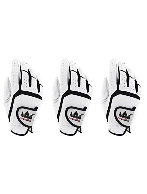 Craftsman Golf 3-Pack White or Gray Golf Gloves for Men Worn on Right Hand