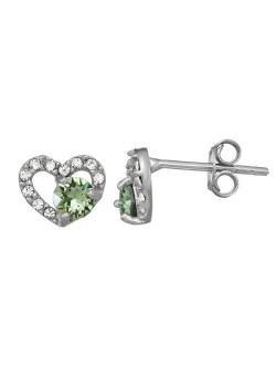 Charming Girl Crystal Heart Stud Earrings