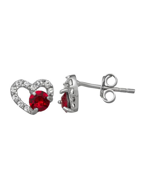 Charming Girl Crystal Heart Stud Earrings