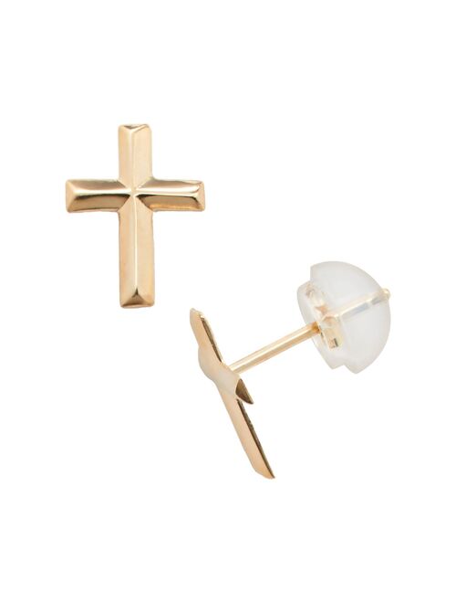 Junior Jewels 14k Gold Cross Stud Earrings - Kids