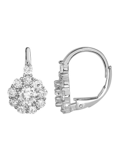 petit cheris Sterling Silver Lab-Created Gemstone & Cubic Zirconia Floral Earrings