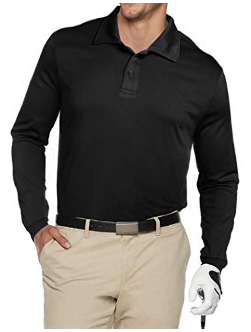 COOrun Golf Shirts for Men Long Sleeve Golf Polo Shirts UPF 50+ Sun Protection Quick Dry Shirts Active Workout Shirt S-XXL