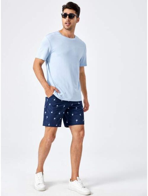 SHEIN Men Coconut Tree Print Shorts