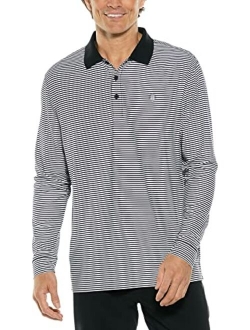 UPF 50  Men's Erodym Long Sleeve Golf Polo - Sun Protective