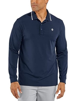 UPF 50  Men's Erodym Long Sleeve Golf Polo - Sun Protective