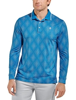 UPF 50  Men's Erodym Long Sleeve Golf Polo - Sun Protective