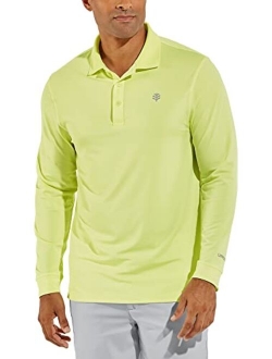 UPF 50  Men's Erodym Long Sleeve Golf Polo - Sun Protective