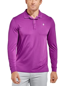 UPF 50  Men's Erodym Long Sleeve Golf Polo - Sun Protective