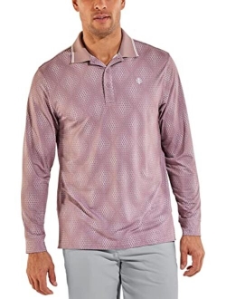 UPF 50  Men's Erodym Long Sleeve Golf Polo - Sun Protective