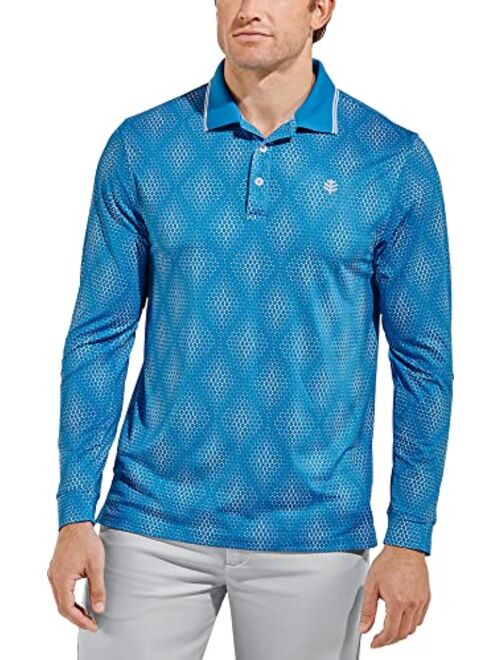 Coolibar UPF 50+ Men's Erodym Long Sleeve Golf Polo - Sun Protective