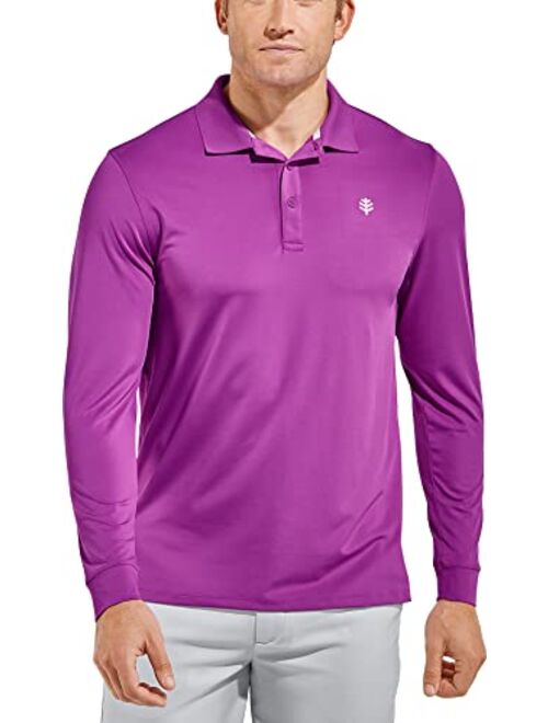 Coolibar UPF 50+ Men's Erodym Long Sleeve Golf Polo - Sun Protective