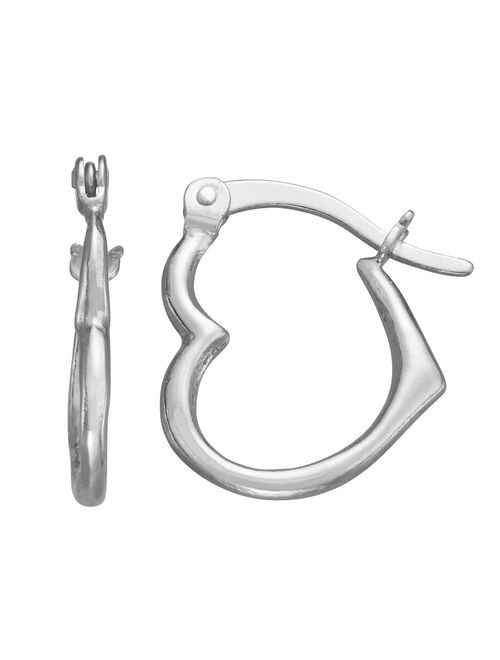 Kids' Junior Jewels Sterling Silver Heart Hoop Earrings