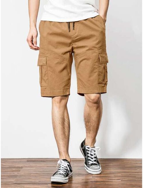 Shein Men Flap Pocket Drawstring Waist Shorts