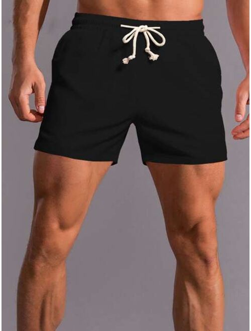 Shein Men Solid Drawstring Waist Shorts