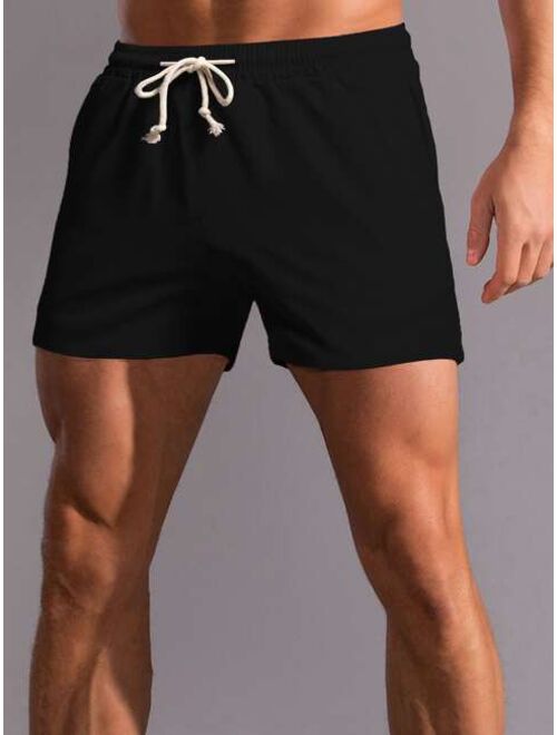 Shein Men Solid Drawstring Waist Shorts