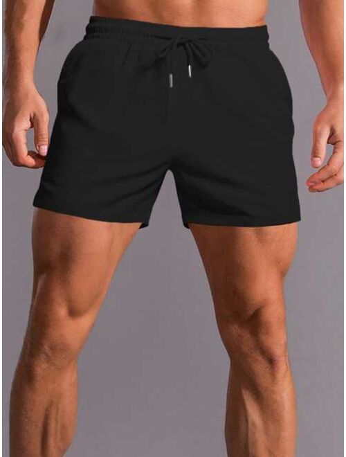 Shein Men Solid Drawstring Waist Shorts