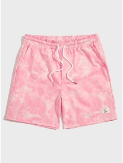 Men Tie Dye Patch Pocket Shorts