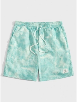 Men Tie Dye Patch Pocket Shorts