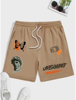 Men Butterfly Figure Graphic Shorts