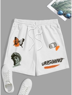 Men Butterfly Figure Graphic Shorts