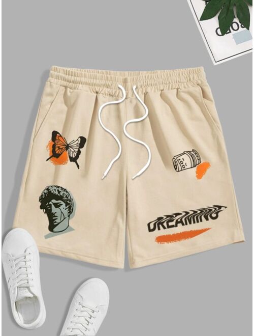 Shein Men Butterfly Figure Graphic Shorts