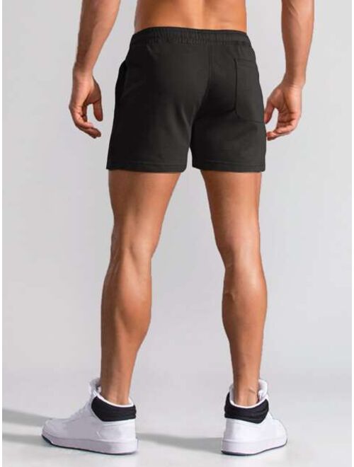 Shein Men Patch Detail Drawstring Waist Shorts