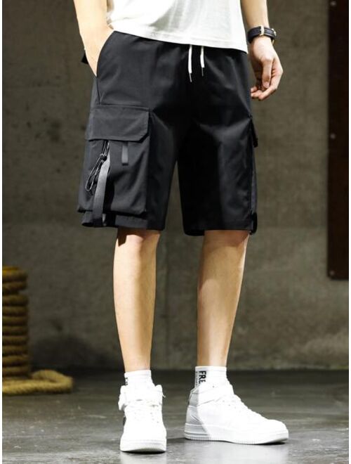 Shein Men Flap Pocket Tape Detail Shorts