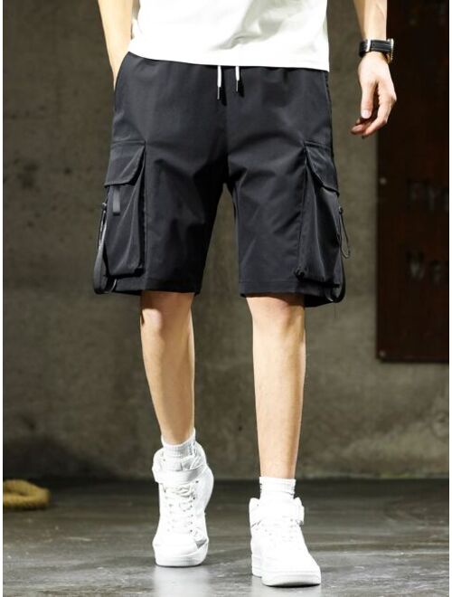 Shein Men Flap Pocket Tape Detail Shorts