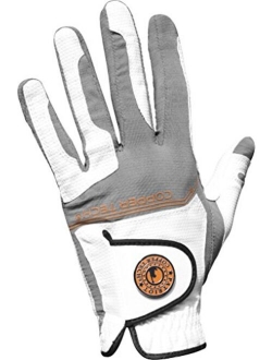 Copper Tech Gloves Men's Golf Glove with Honeycomb Grip, One Size, White/Black