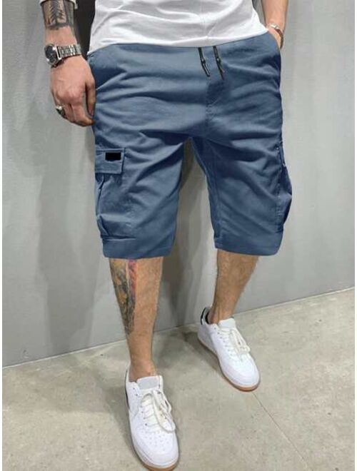 Shein Men Flap Pocket Drawstring Cargo Shorts