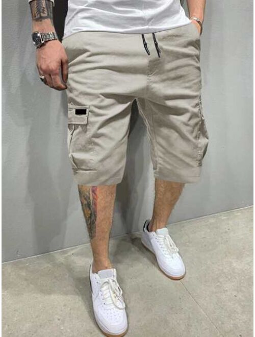 Shein Men Flap Pocket Drawstring Cargo Shorts