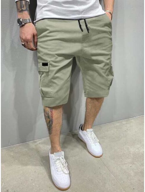 Shein Men Flap Pocket Drawstring Cargo Shorts