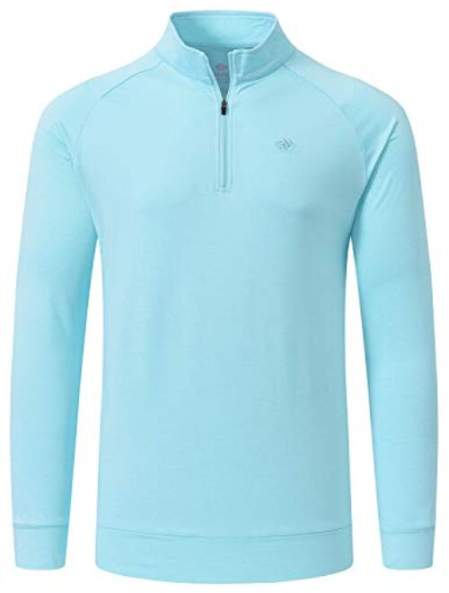 MoFiz Men's Golf Shirts Long Sleeve Shirts Sports Polo Shirts Athletic Jersey Shirts 1/4-Zip Pullover