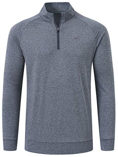 MoFiz Men's Golf Shirts Long Sleeve Shirts Sports Polo Shirts Athletic Jersey Shirts 1/4-Zip Pullover